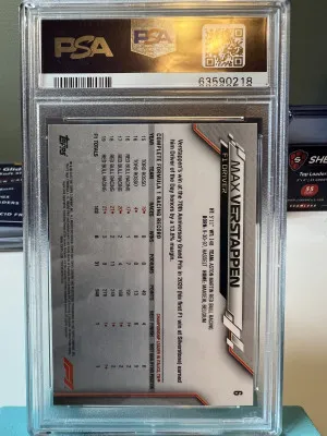2020 Topps Chrome F1 Max Verstappen Sapphire Edition back